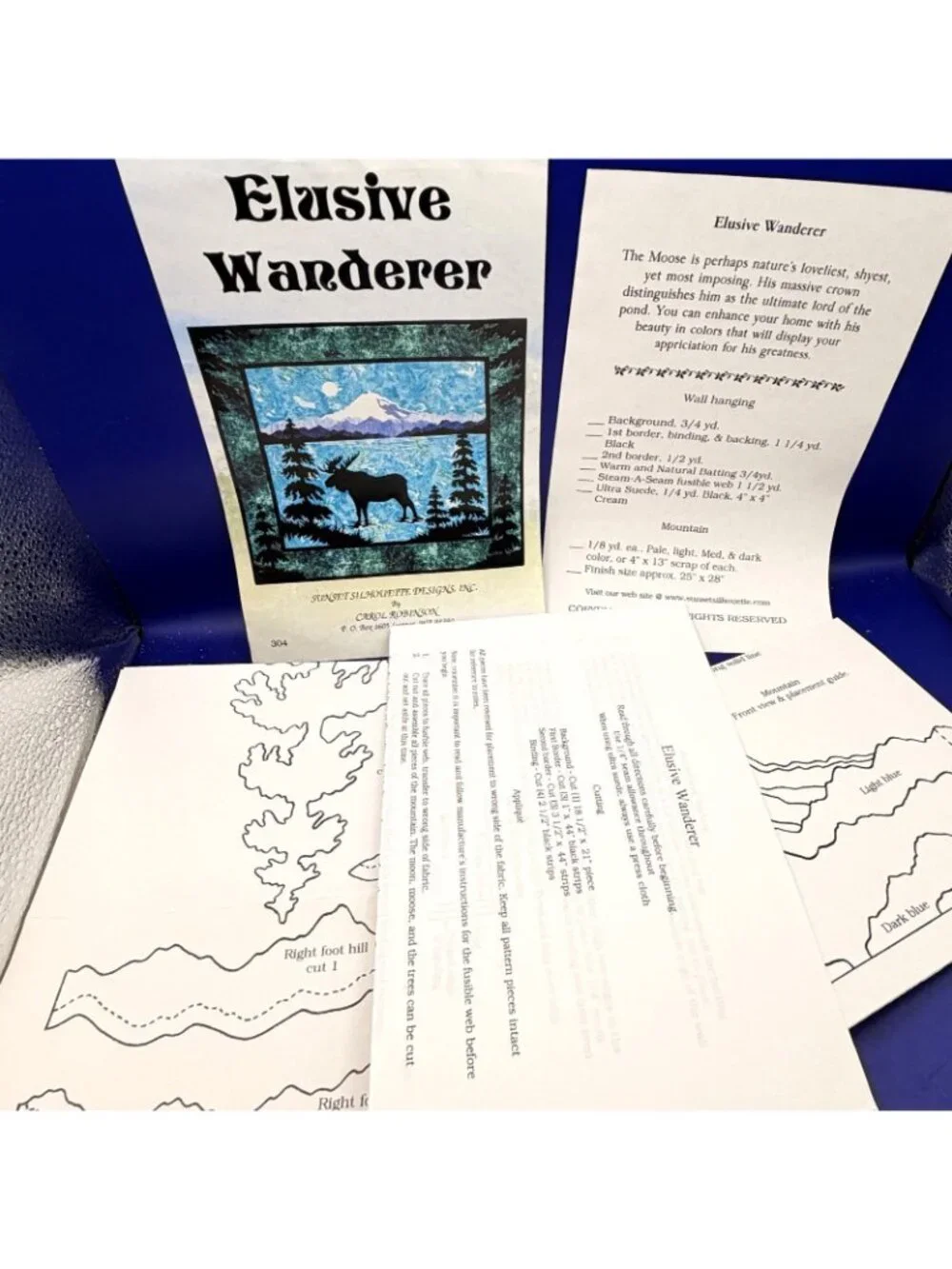 Elusive Wanderer Moose Quilt Pattern Sunset Silhouette Designs Carol Robinson